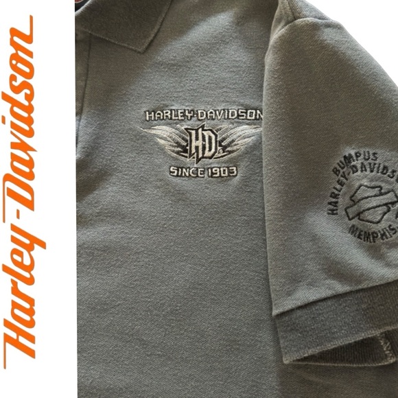 NEW Harley Davidson Embroidered Polo Shirt Size Large - Picture 6 of 11